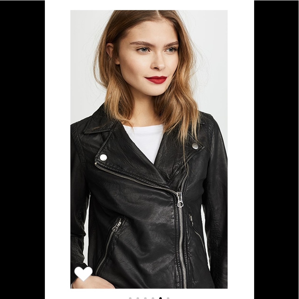 Madewell Washed Motorcycle Black Leather Jacket